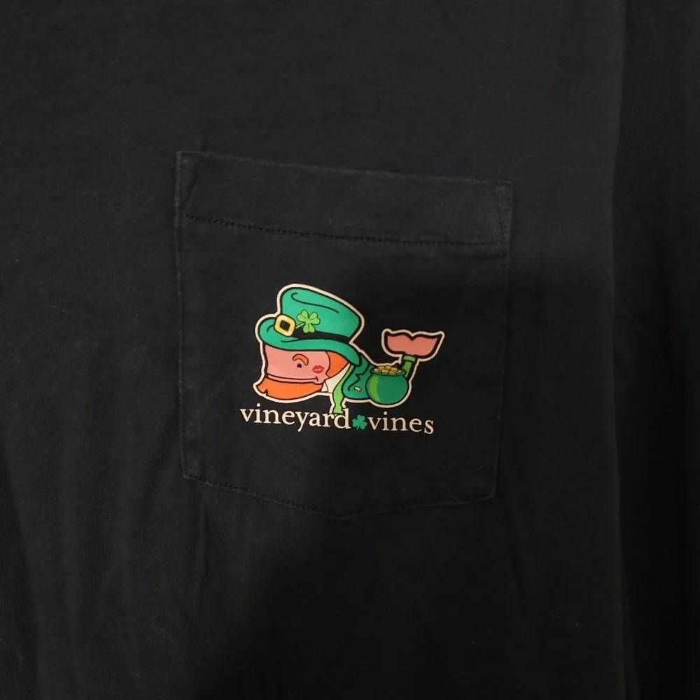Vineyard Vines Kiss Me I'M Irish  Long Sleeve Tee Shirt St Patrick's Blue Sz S
